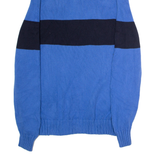 NAUTICA Mens Jumper Blue Colourblock 1/4 Zip Tight Knit S