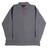 TOMMY HILFIGER Mens Jumper Grey Collared Tight Knit L