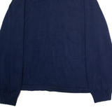 TOMMY HILFIGER Mens Jumper Blue High Neck Tight Knit XL