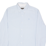 TIMBERLAND Mens Shirt Blue Striped Long Sleeve M