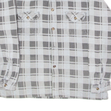 Mens Lumberjack Shirt Grey 90s Plaid Long Sleeve L