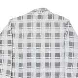 Mens Lumberjack Shirt Grey 90s Plaid Long Sleeve L