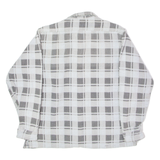 Mens Lumberjack Shirt Grey 90s Plaid Long Sleeve L