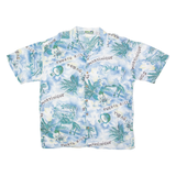 CAP FERRET SPORTSWEAR Caribbean Island Mens Hawaiian Shirt Blue Viscose 90s Floral XL