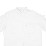 MARLBORO Mens Plain Shirt White 80s Long Sleeve XL