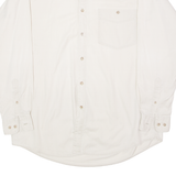 PORT BAY-HARBOUR Mens Plain Shirt Cream 90s Long Sleeve S