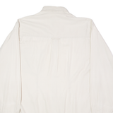 PORT BAY-HARBOUR Mens Plain Shirt Cream 90s Long Sleeve S