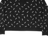 FILA Cropped All Over Logo Womens Sweatshirt Black 2XL