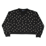FILA Cropped All Over Logo Womens Sweatshirt Black 2XL