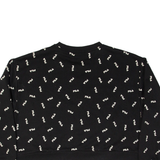 FILA Cropped All Over Logo Womens Sweatshirt Black 2XL