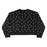 FILA Cropped All Over Logo Womens Sweatshirt Black 2XL