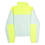 THE NORTH FACE Cropped Womens Puffer Jacket Green Colourblock M