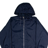 MERYLL Mens Coat Blue Hooded Crazy Pattern L