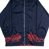 MERYLL Mens Coat Blue Hooded Crazy Pattern L