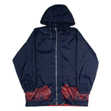 MERYLL Mens Coat Blue Hooded Crazy Pattern L
