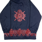 MERYLL Mens Coat Blue Hooded Crazy Pattern L