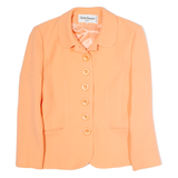 THERESE BAUMAIRE Womens Blazer Jacket Pink Wool 80s XS