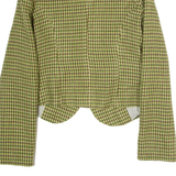UBUC COLLECTION Womens Blazer Jacket Green Flannel 90s Houndstooth XXS