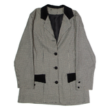 Womens Blazer Jacket Black 90s Check L