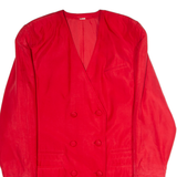 Womens Blazer Jacket Red Silk 80s UK 12