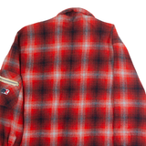 CARLO LAWRI Mens Lumberjack Jacket Red Wool 90s Check S