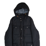 LEVI'S Mens Puffer Coat Black Canvas Hooded S