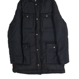 LEVI'S Mens Puffer Coat Black Canvas Hooded S