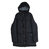LEVI'S Mens Puffer Coat Black Canvas Hooded S