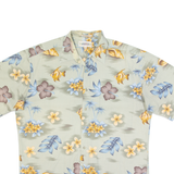 CAMPIA Mens Hawaiian Shirt Green Floral M