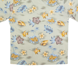 CAMPIA Mens Hawaiian Shirt Green Floral M