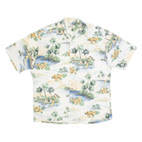 CAMPIA Mens Hawaiian Shirt Cream Floral XL