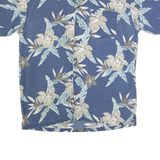 CHEROKEE Mens Hawaiian Shirt Blue Floral L
