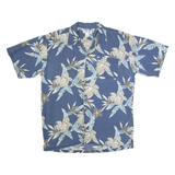 CHEROKEE Mens Hawaiian Shirt Blue Floral L