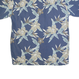CHEROKEE Mens Hawaiian Shirt Blue Floral L