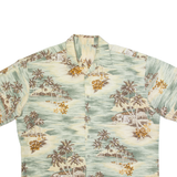 Mens Hawaiian Shirt Beige Floral XL
