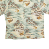Mens Hawaiian Shirt Beige Floral XL