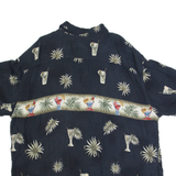 CAMPIA Mens Hawaiian Shirt Black 2XL