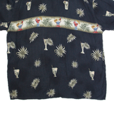 CAMPIA Mens Hawaiian Shirt Black 2XL