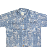 ME SPORT Mens Hawaiian Shirt Blue Crazy Pattern M