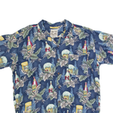 STEVE & BARRY'S Mens Hawaiian Shirt Blue Floral 2XL