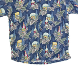 STEVE & BARRY'S Mens Hawaiian Shirt Blue Floral 2XL