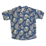 STEVE & BARRY'S Mens Hawaiian Shirt Blue Floral 2XL