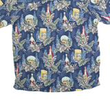 STEVE & BARRY'S Mens Hawaiian Shirt Blue Floral 2XL