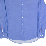 TOMMY HILFIGER Mens Plain Shirt Blue Long Sleeve M