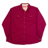 WRANGLER Mens Plain Shirt Red Long Sleeve XL