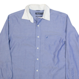 NAUTICA Mens Plain Shirt Blue Long Sleeve M