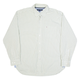 TOMMY HILFIGER Mens Shirt Cream Check Long Sleeve L