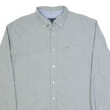 TOMMY HILFIGER Mens Plain Shirt Grey Long Sleeve XL