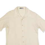 PAUL FOURTICA Mens Plain Shirt Beige M