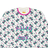 ALLEN COX Floral Womens Sweatshirt White L